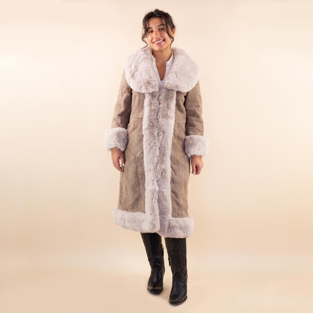 Afghan coat Golzar taupe
