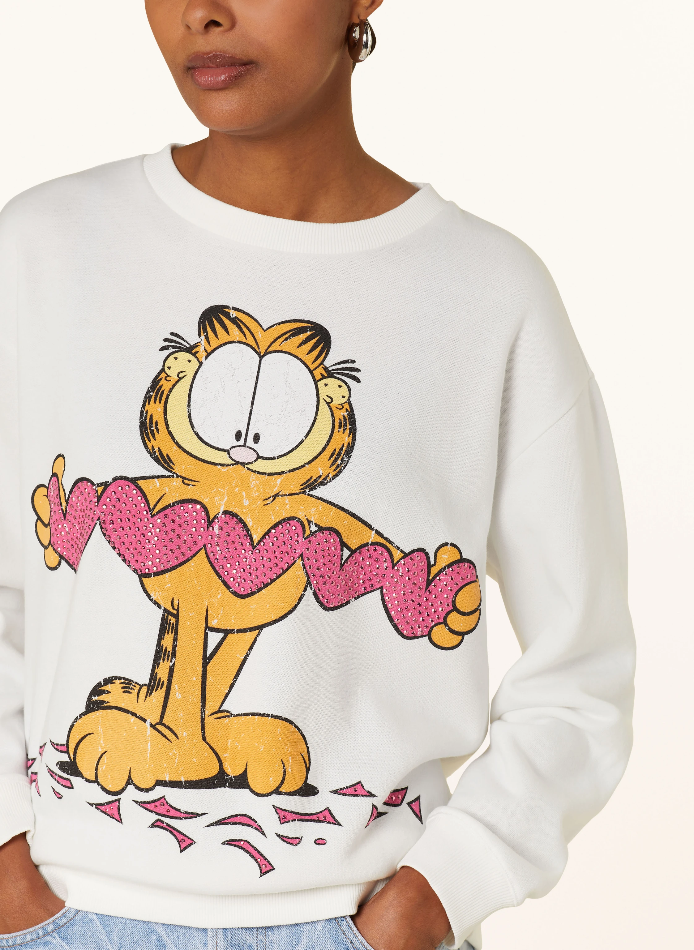 FrogBox Oversized-Sweatshirt mit Schmucksteinen