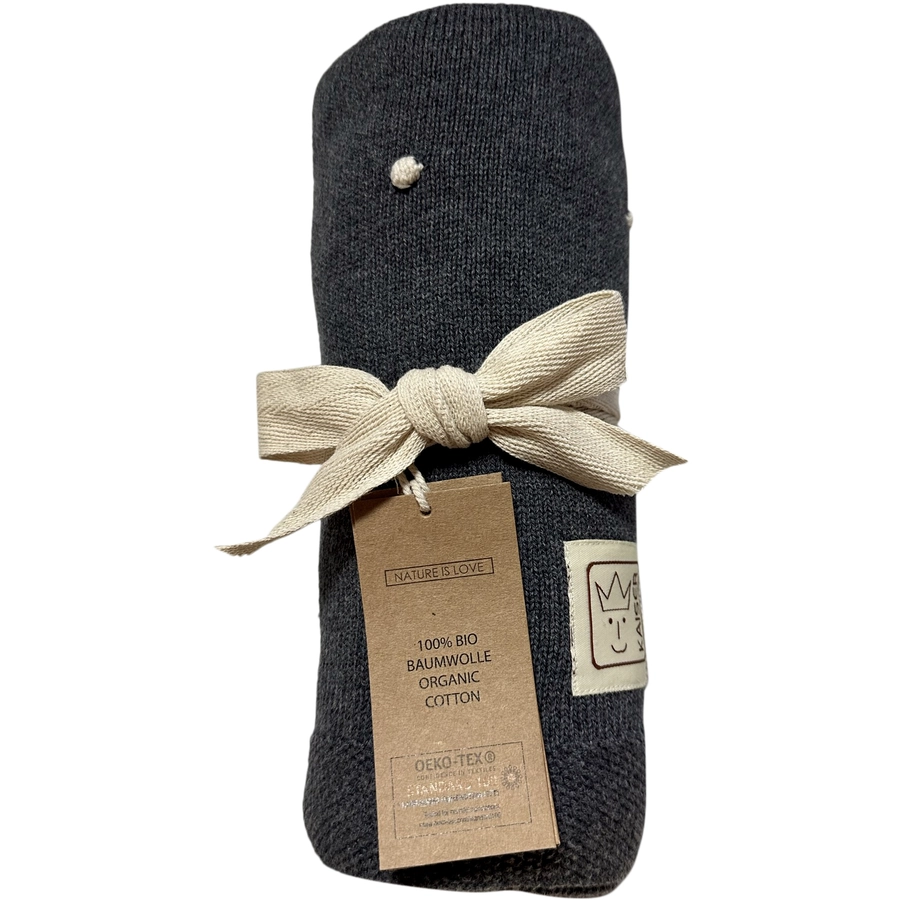 Kaiser Babydecke KNOTS organic cotton dark greyknots natural