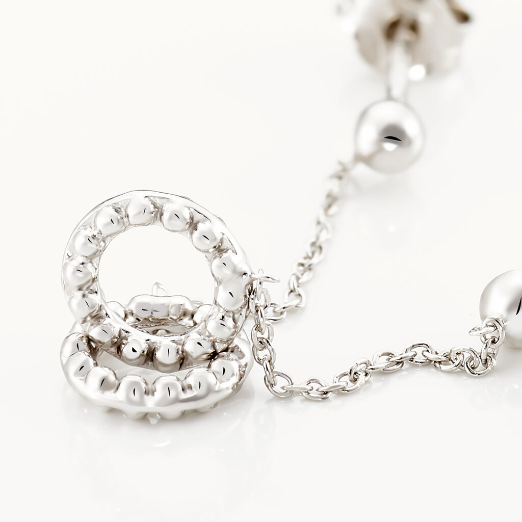 Boucles D'oreilles Pendantes Peytone Argent Blanc