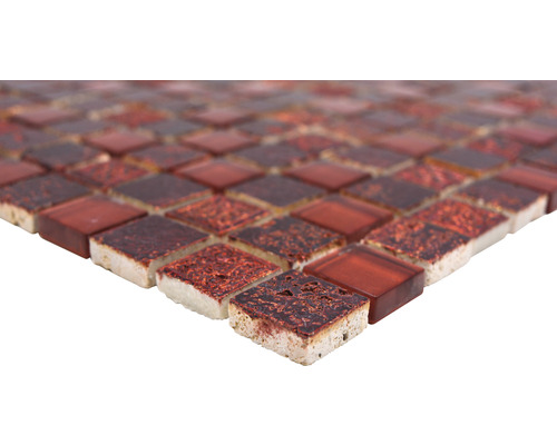 Glasmozaïek met natuursteen XCM CB 92 mix rood 30x32,5 cm