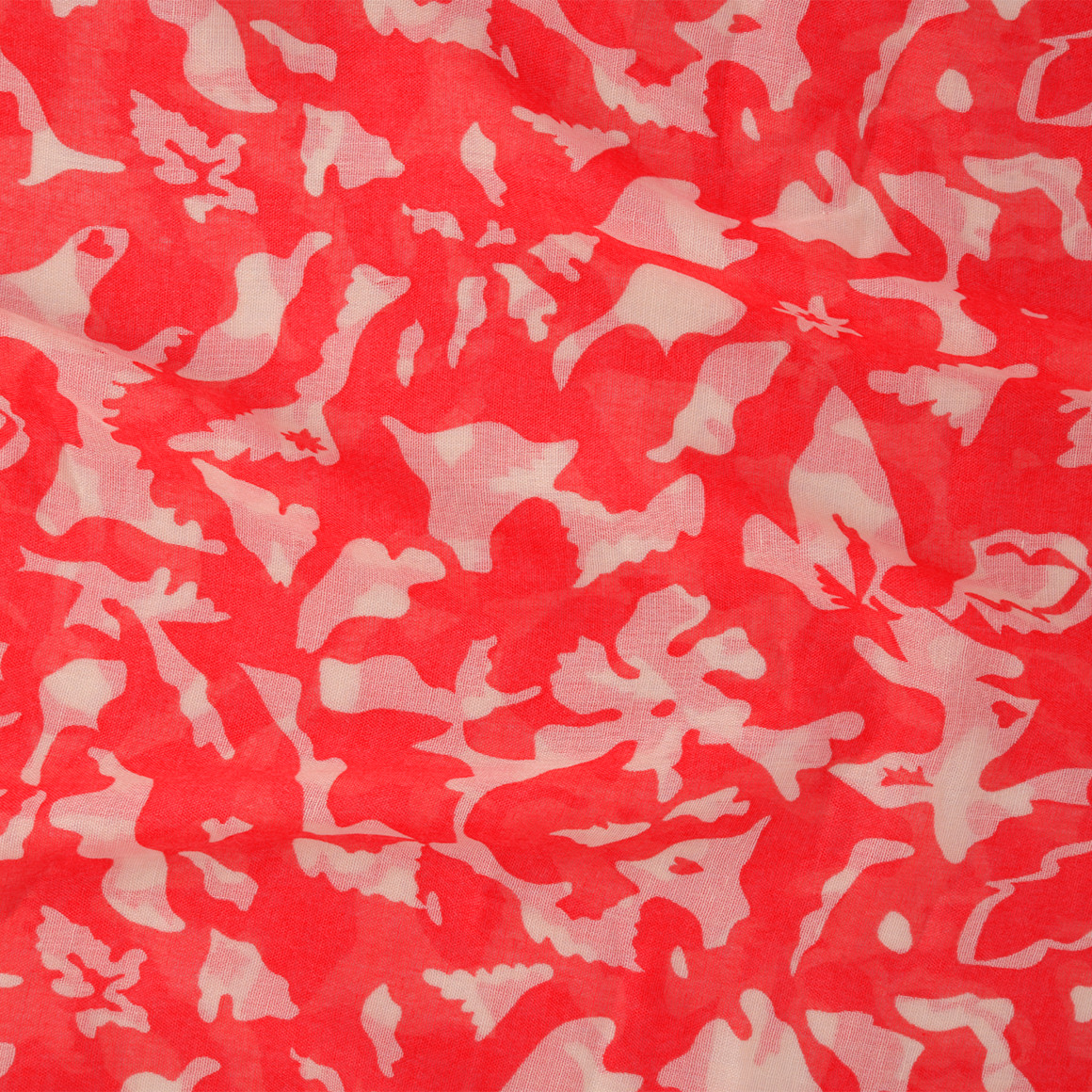Gina Benotti Damen Rundschal mit floralem Muster rot / weiss