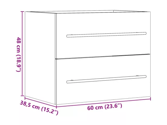 Armoire d'évier Gris béton 60x38,5x48 cm Aggloméré