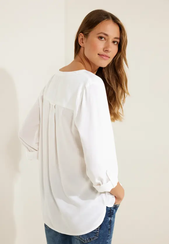 Bluse in Unifarbe - White