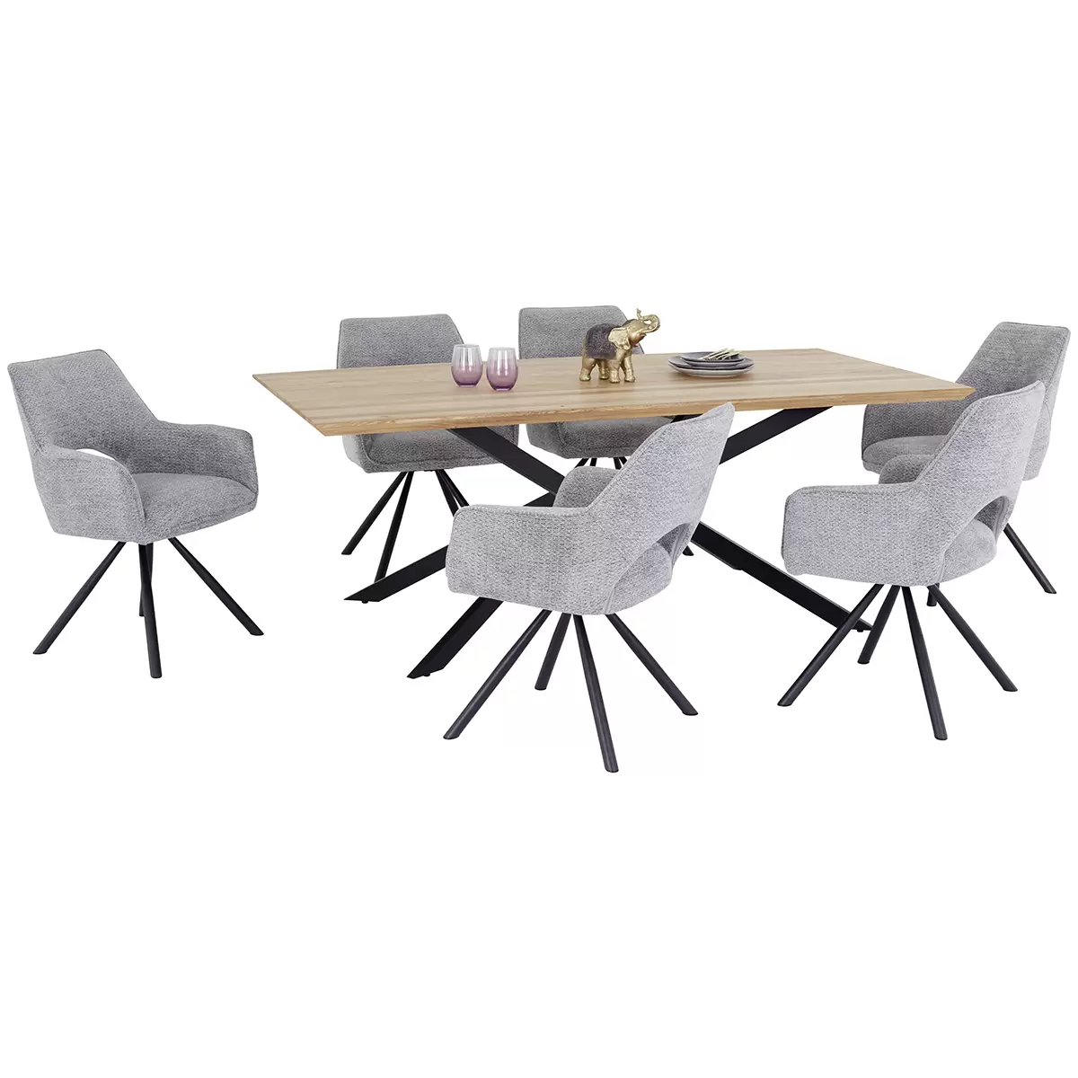 Esstisch Woodstyle Giga S Eiche,schwarz