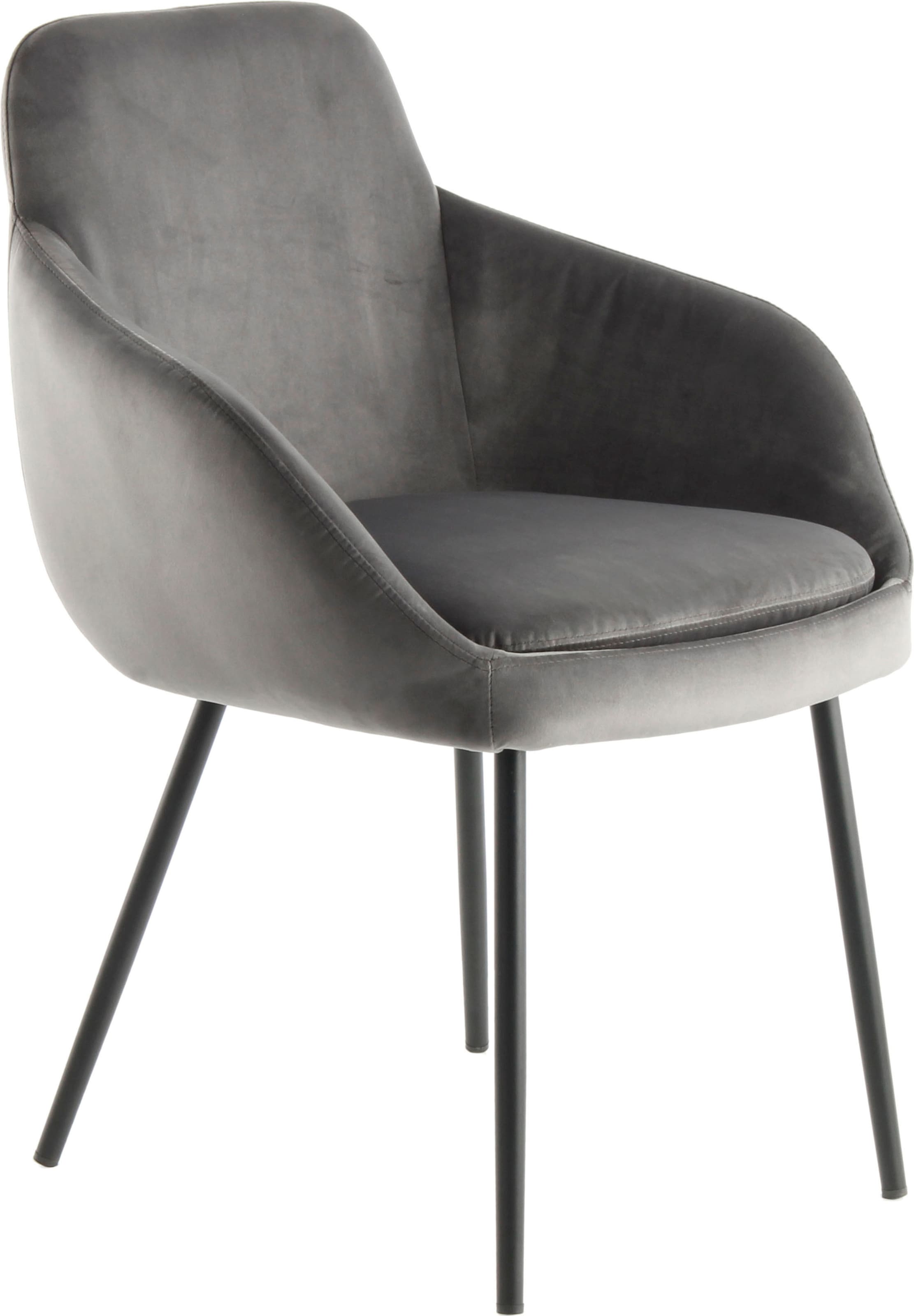 Kayoom Polsterstuhl »Stuhl Cobain 825 2er-Set, einfarbiges Design, minimalistisch gestaltet« (Set) 2 Stk.samtweicher Bezug, weiche Polsterung für ein gemütliches Sitzgefühl