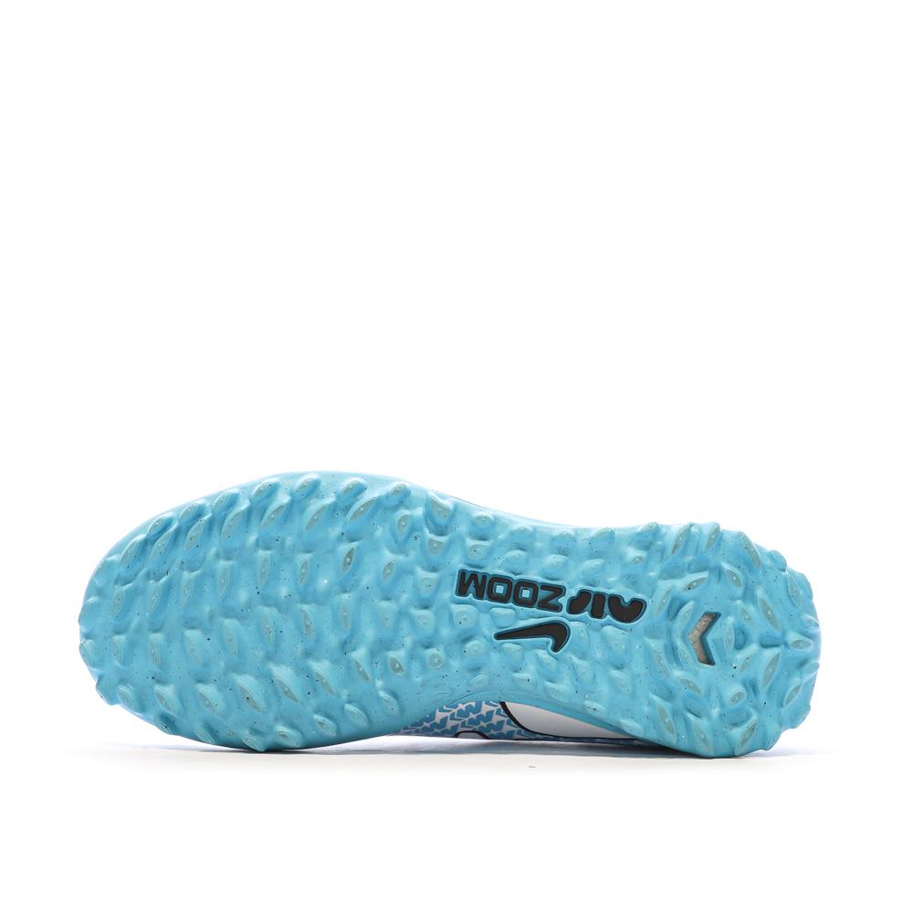 Nike Chaussures de Football Blanc/Bleu Junior Nike Zoom Vapor 15 Academy TF