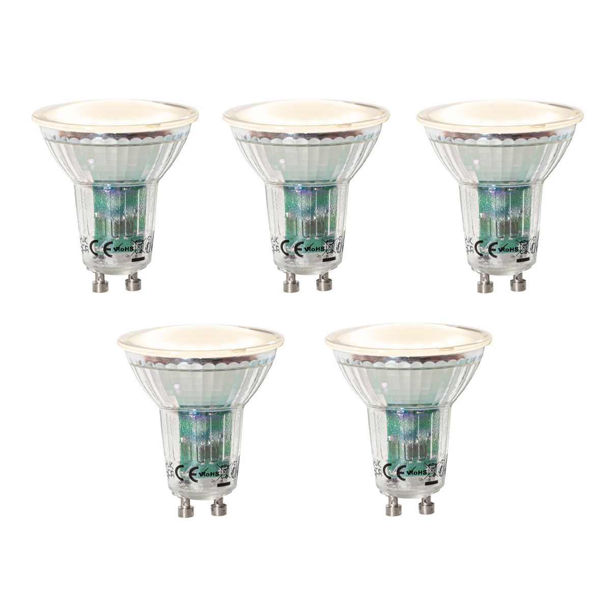 Set van 5 GU10 LED lamp schemersensor 3W 200 lm 2700K