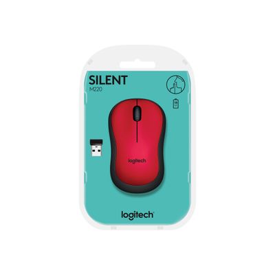 Logitech M220 - souris sans fil silencieuse - rouge