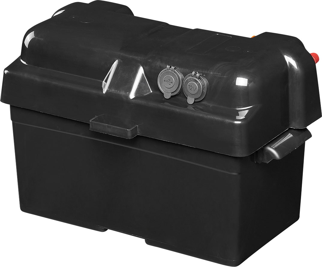 PAT Batteriebox V02 mit USB-Steckdose, 12V-Steckdose & Voltmeter IP44