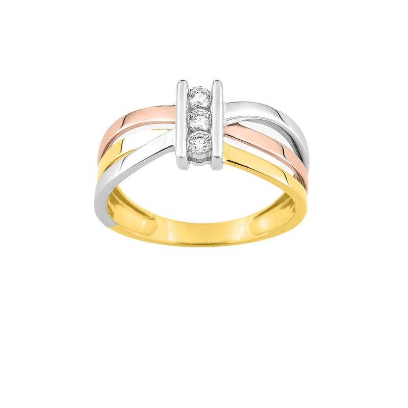 Bague femme - Oxyde de zirconium - Or 18 Carats
