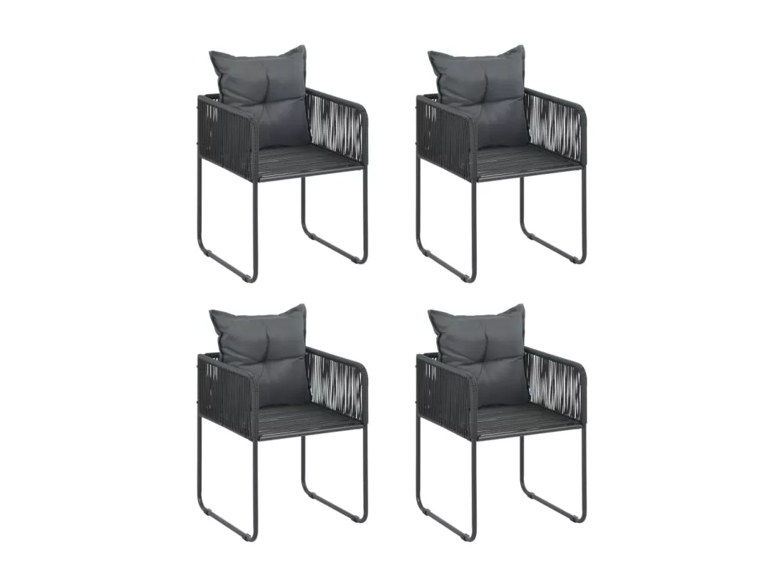 Salon de jardin 5 pcs PVC Résine tressée Noir et marron