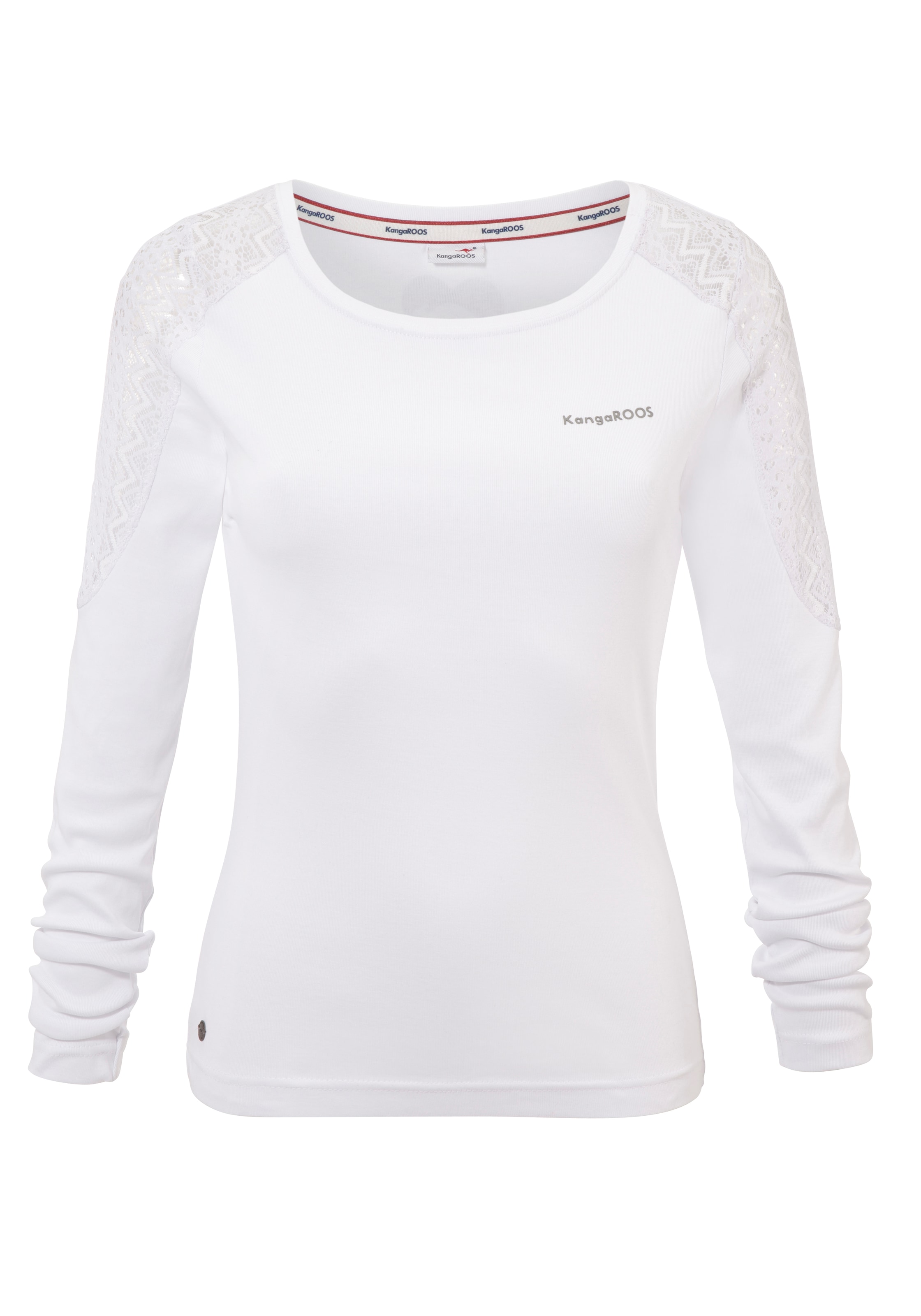 KangaROOS Langarmshirt , Langarm,  sehr figurbetonte Passform,  aus Rippware