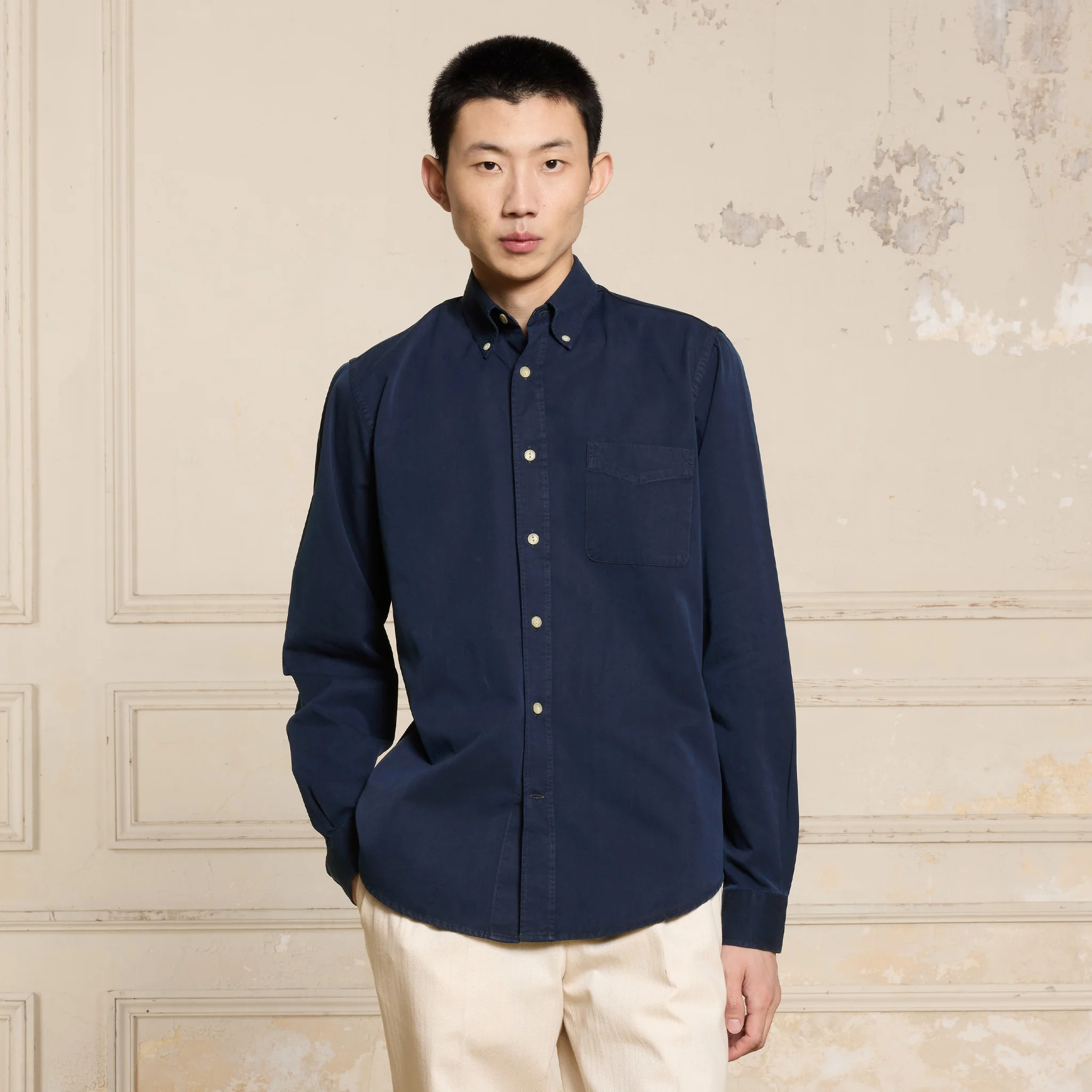 Dark blue denim shirt