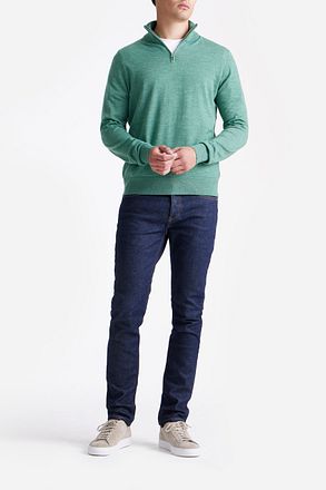 King Essentials The Michael Half Zip Pull Merino Groen KM111030003-G017T kopen
