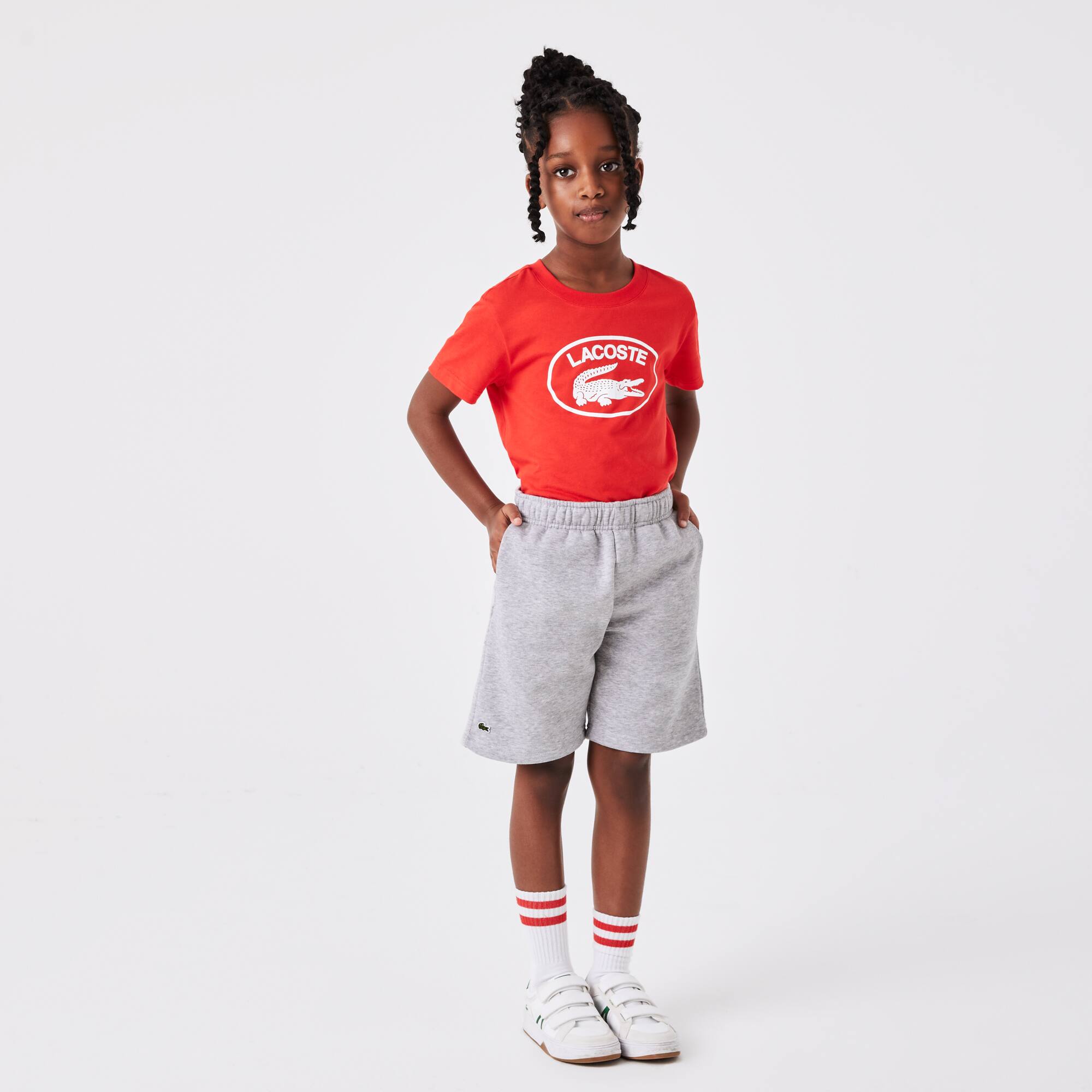 Short enfant Lacoste en molleton gratté de coton biologique Pantalons & Shorts - Gris - Lacoste - Enfant