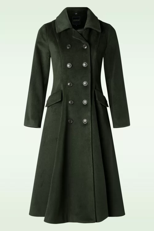 Topvintage Boutique Collection Topvintage exclusive ~ Mae swing jas in mosgroen