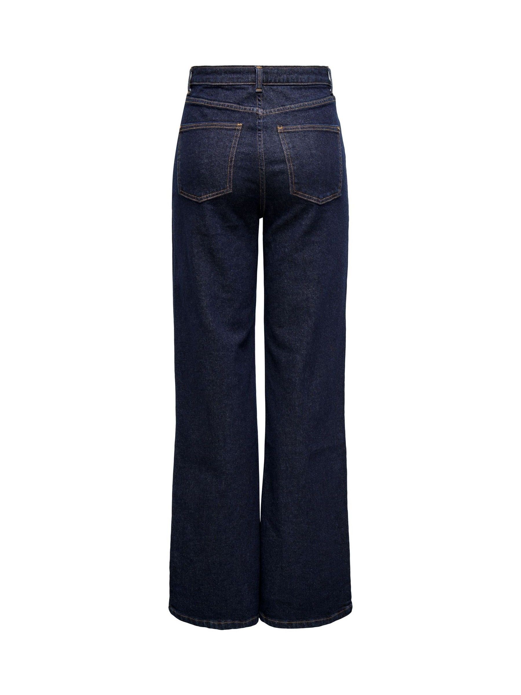 Indigoblauw - ONLY - Jeans met hoge taille en wijde pijpen van 100% katoen