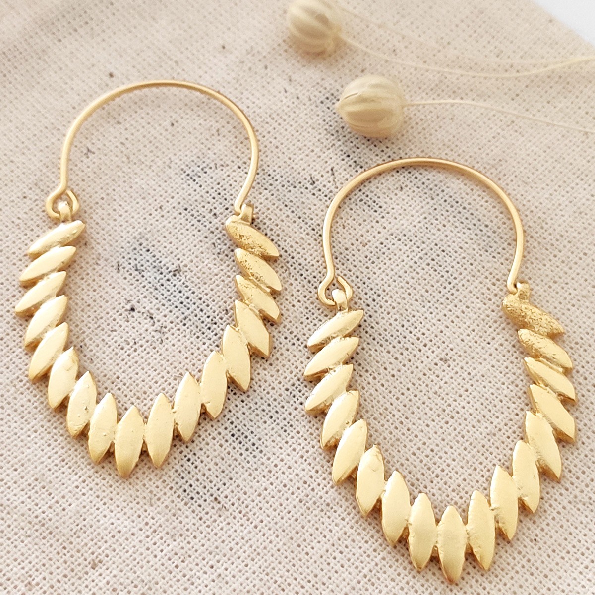 Boucles d'oreilles - Laiton plaqué or