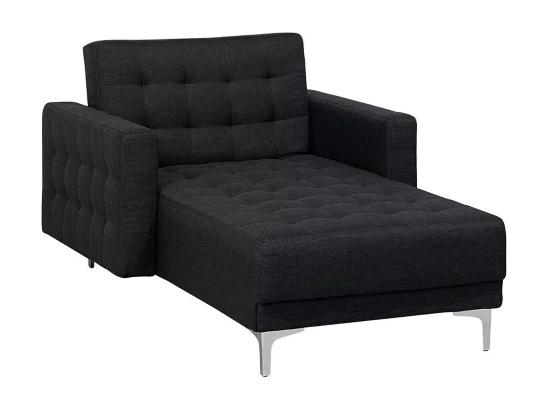 Chaise longue en tissu gris graphite ABERDEEN