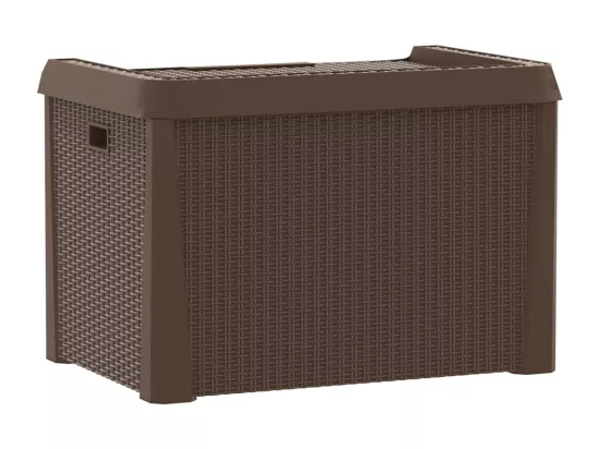 Boîte de rangement de jardin marron 125 L PP