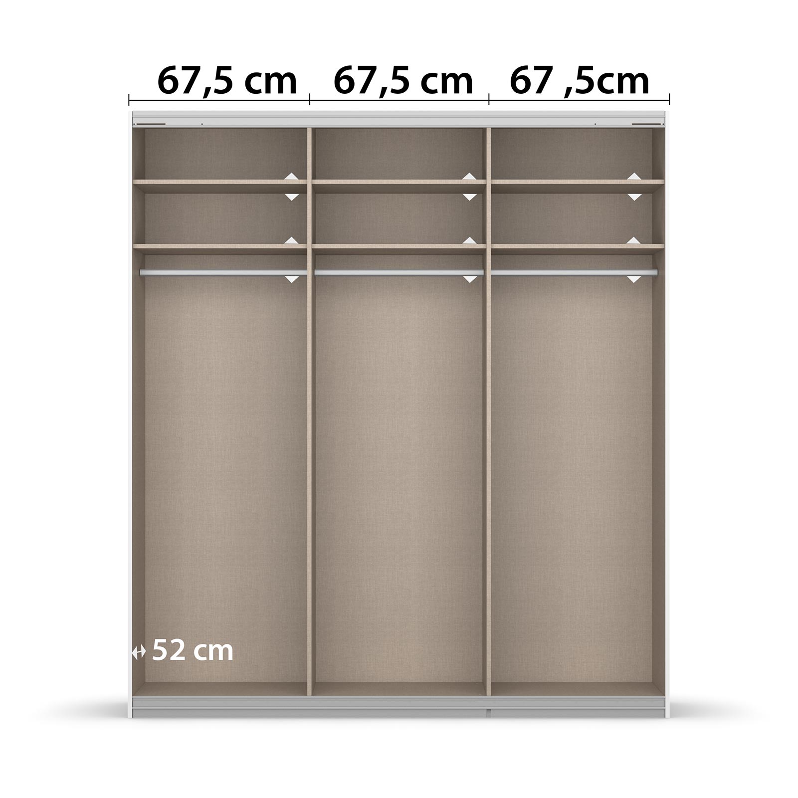 Schwebetürenschrank - grau metallic - mit Spiegel - 203x229 cm