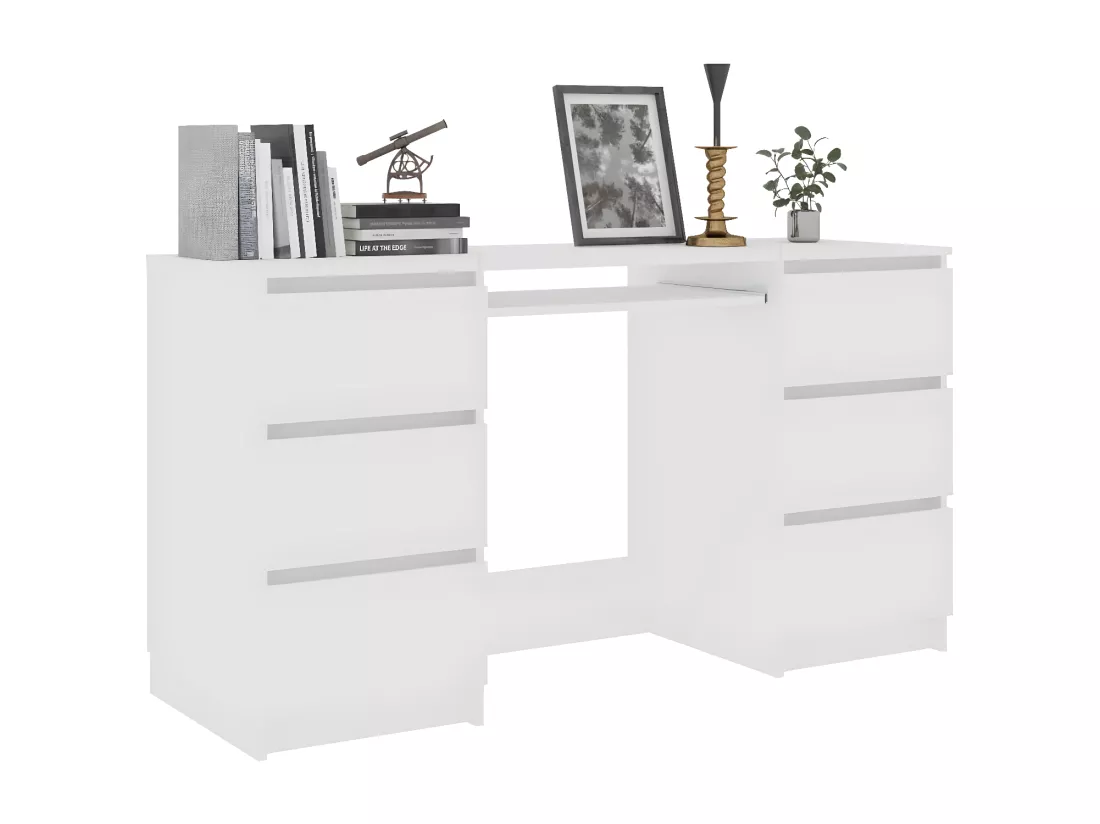Bureau Blanc 140x50x77 cm Bois d'ingénierie