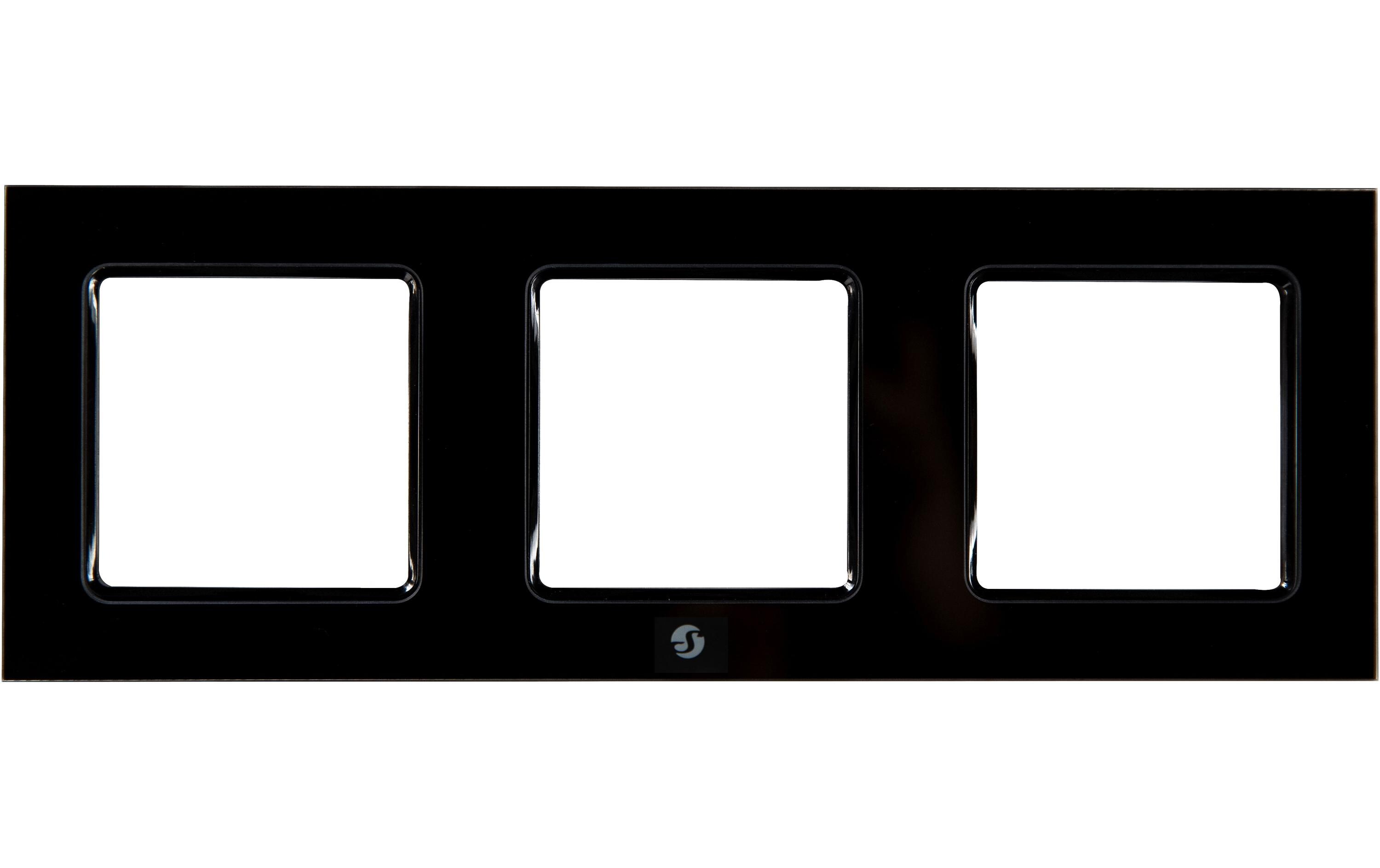 Wall Frame 3 für Shelly Wall Switch schwarzShelly Abdeckrahmen Grösse 1 x 3, schwarz