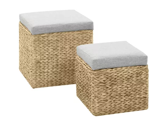 Repose-pied lot de 2 Jacinthe d'eau Gris