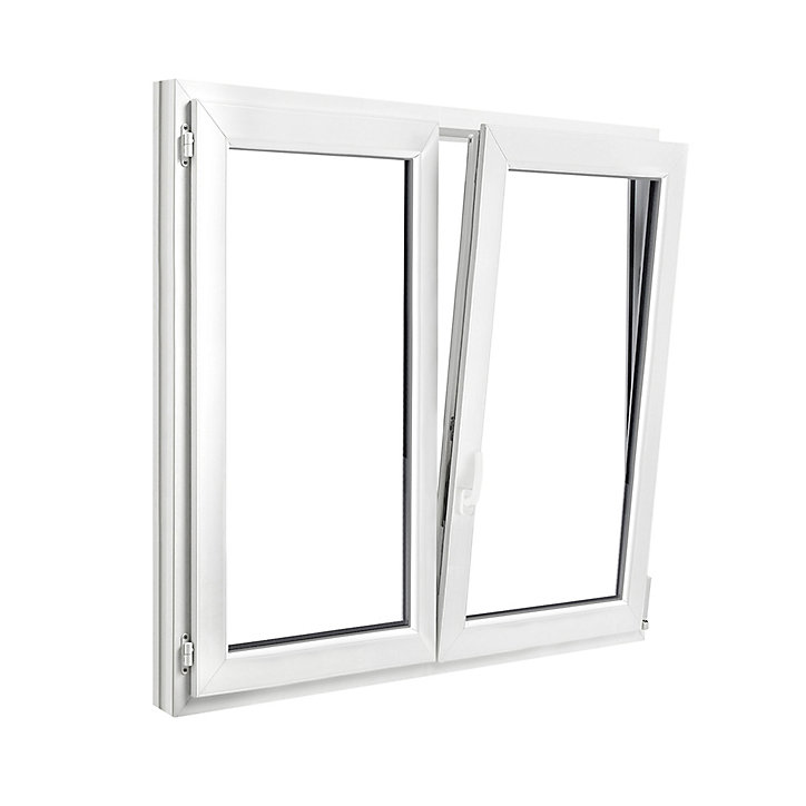 Fenêtre PVC 2 vantaux oscillo-battant GoodHome blanc - l.120 x h.135 cm