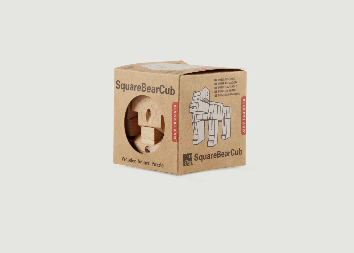 Cube Ours en Bois Articulé Kikkerland