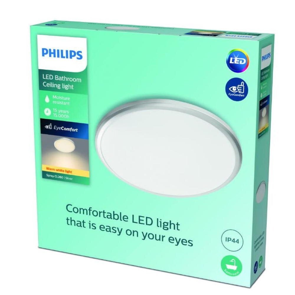 Philips LED plafondlamp spray in zilver 12W 1200lm IP44