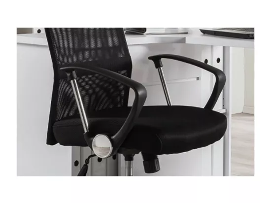 Chaise de bureau JOY – Tissu filet noir – Hauteur réglable 109-119 cm – Ergonomique et design