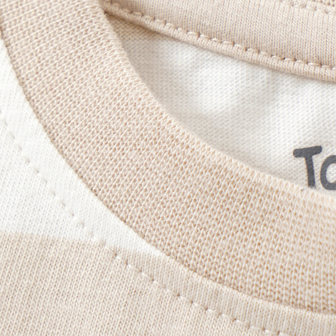 Topomini Baby Langarmshirt mit Fahrzeug-Applikation beige / weiss