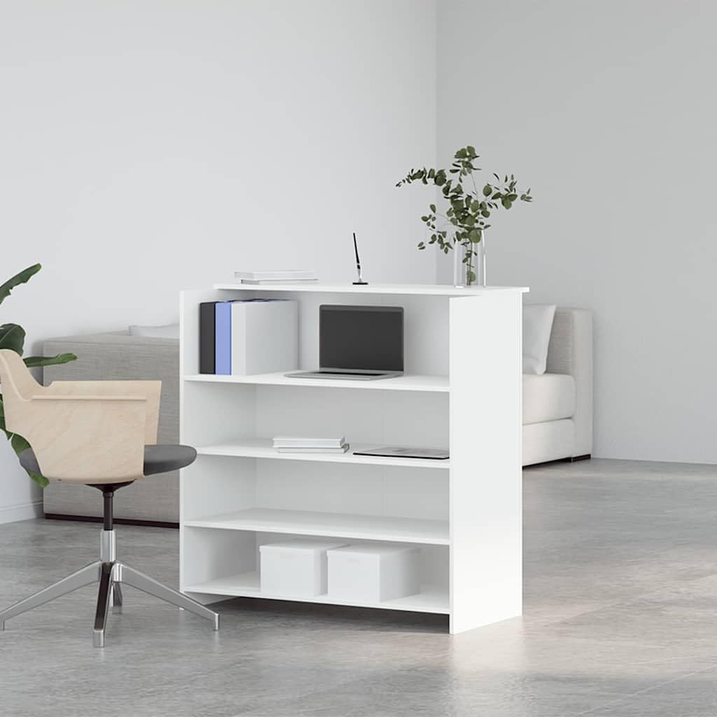 Refined Empfangstheke Salon Kassentheke Empfangstisch Büro Empfangstresen Weiß 100 x 50 x 103,5 cm Holzwerkstoff