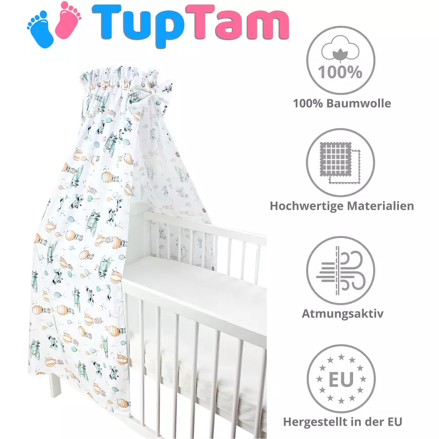 TupTam Babybett Himmel mit Schleifchen grünweiß