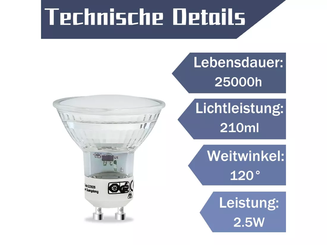 NETTLIFE Lot de 10 ampoules LED GU10 blanc chaud 3W 240LM PAR16 spot encastrable angle de faisceau 120° 3000K pour cuisine plafond mur salon