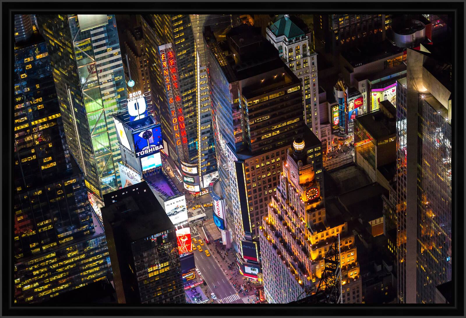 Times Square and Paramount Building's Clocktower by Evan Joseph - Limited Edition. Edition of: 100. Signed.