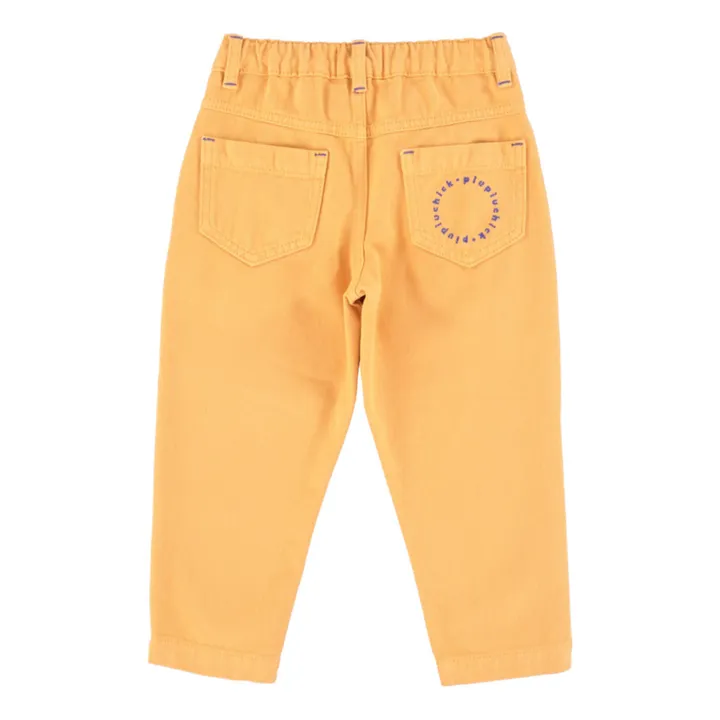 Piupiuchick Pantalon Mom fit Coton Bio | Jaune moutarde