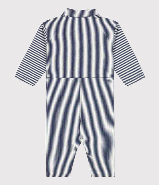 Combinaison longue bébé en toile rayée