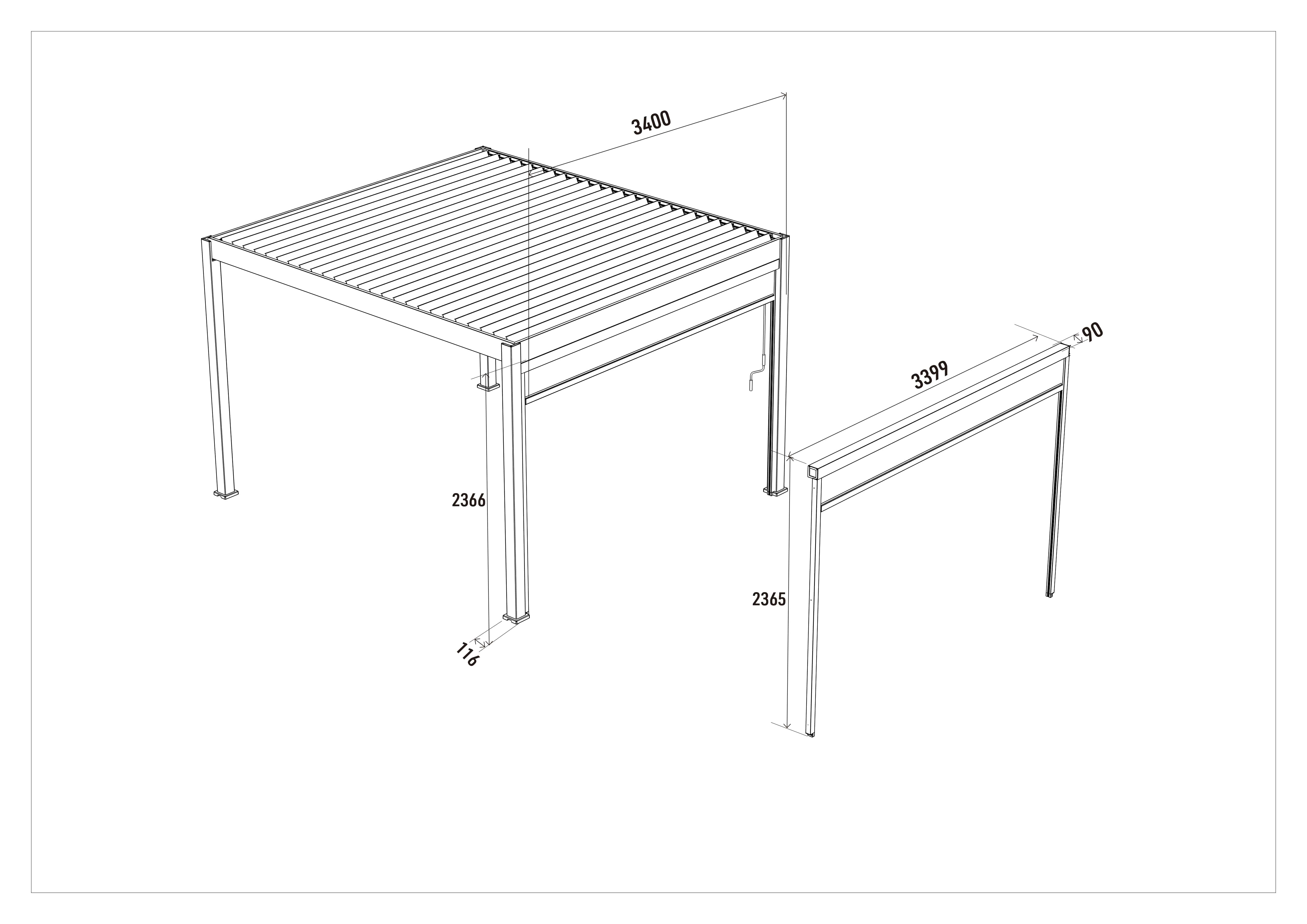 Orion 360 pull down windscherm - White
