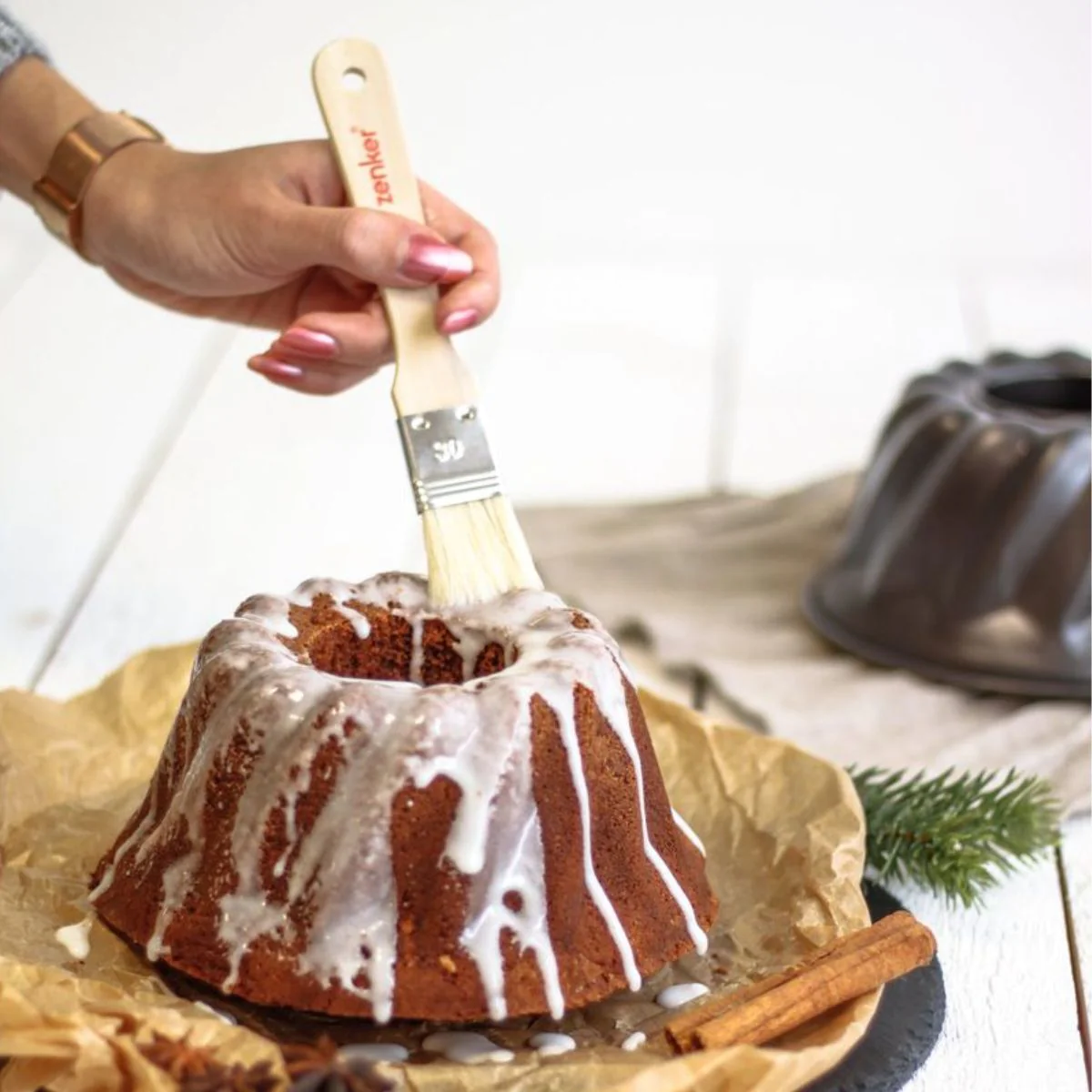 Pinceau de cuisine et de pâtisserie 18,5 cm en poils de porc Smart Pas