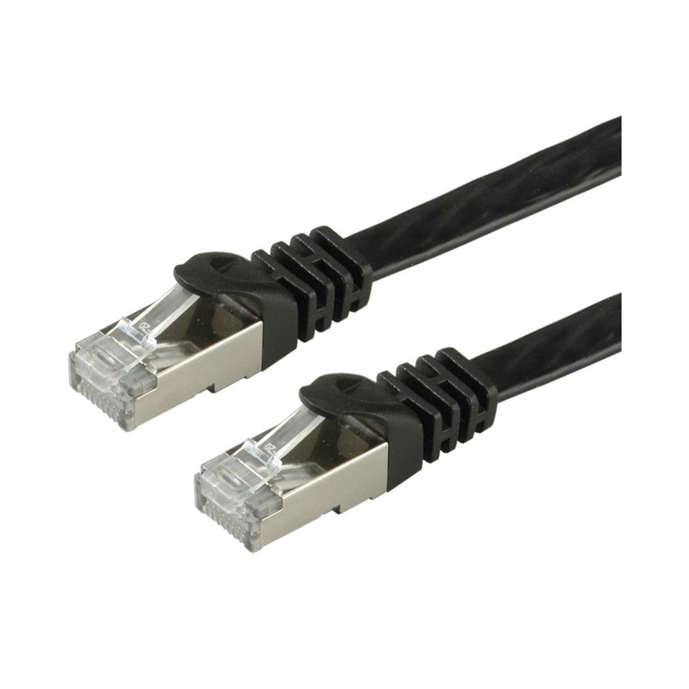 Value Patchkabel flach Kat.6 FTP schwarz 1 m Class E