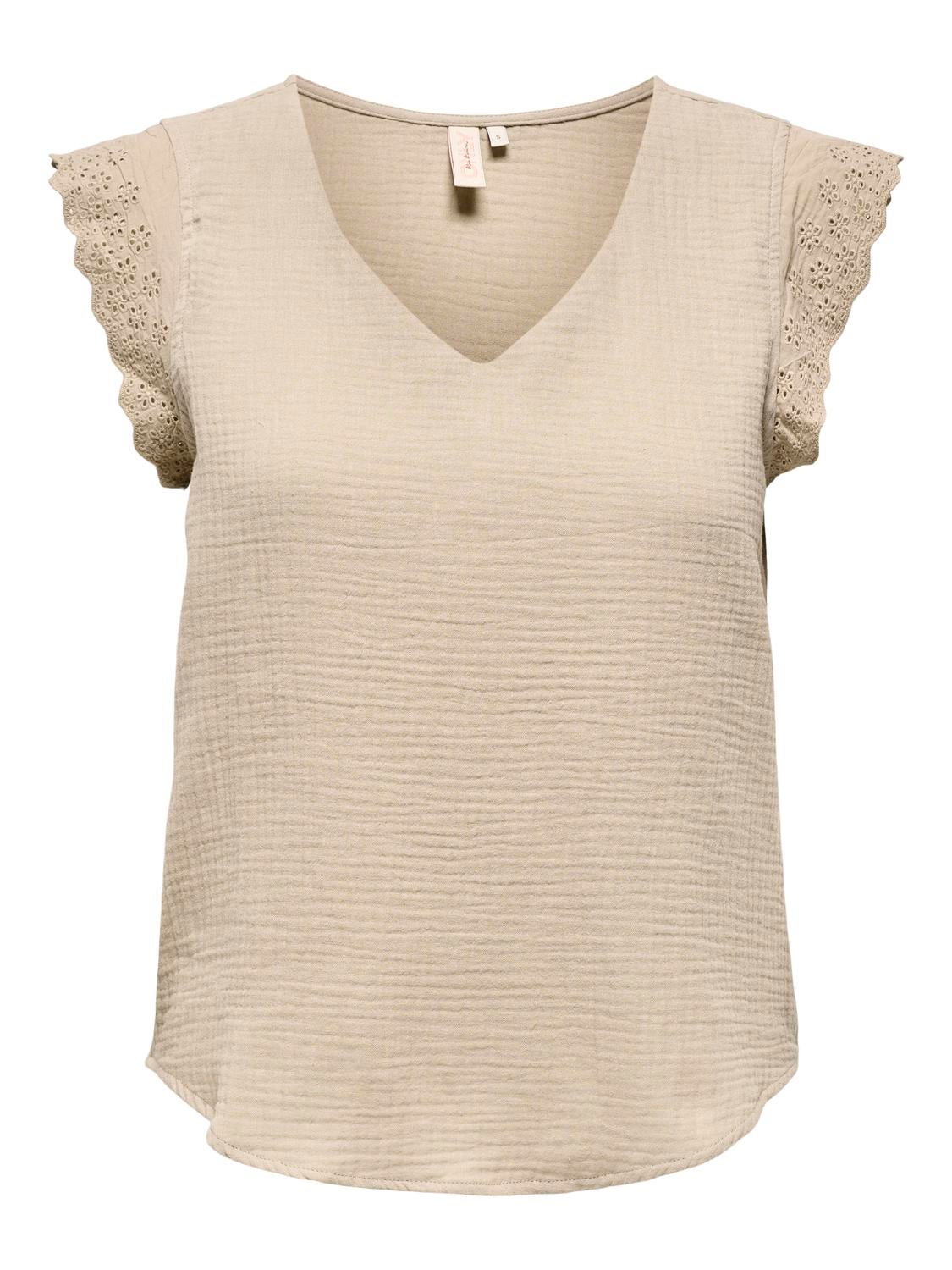 ONLTHYRA Top Oxford Tan