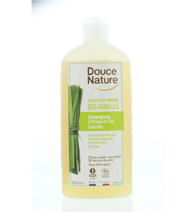 Douce Nature Douchegel & shampoo familie lemongrass bio (250 ml)