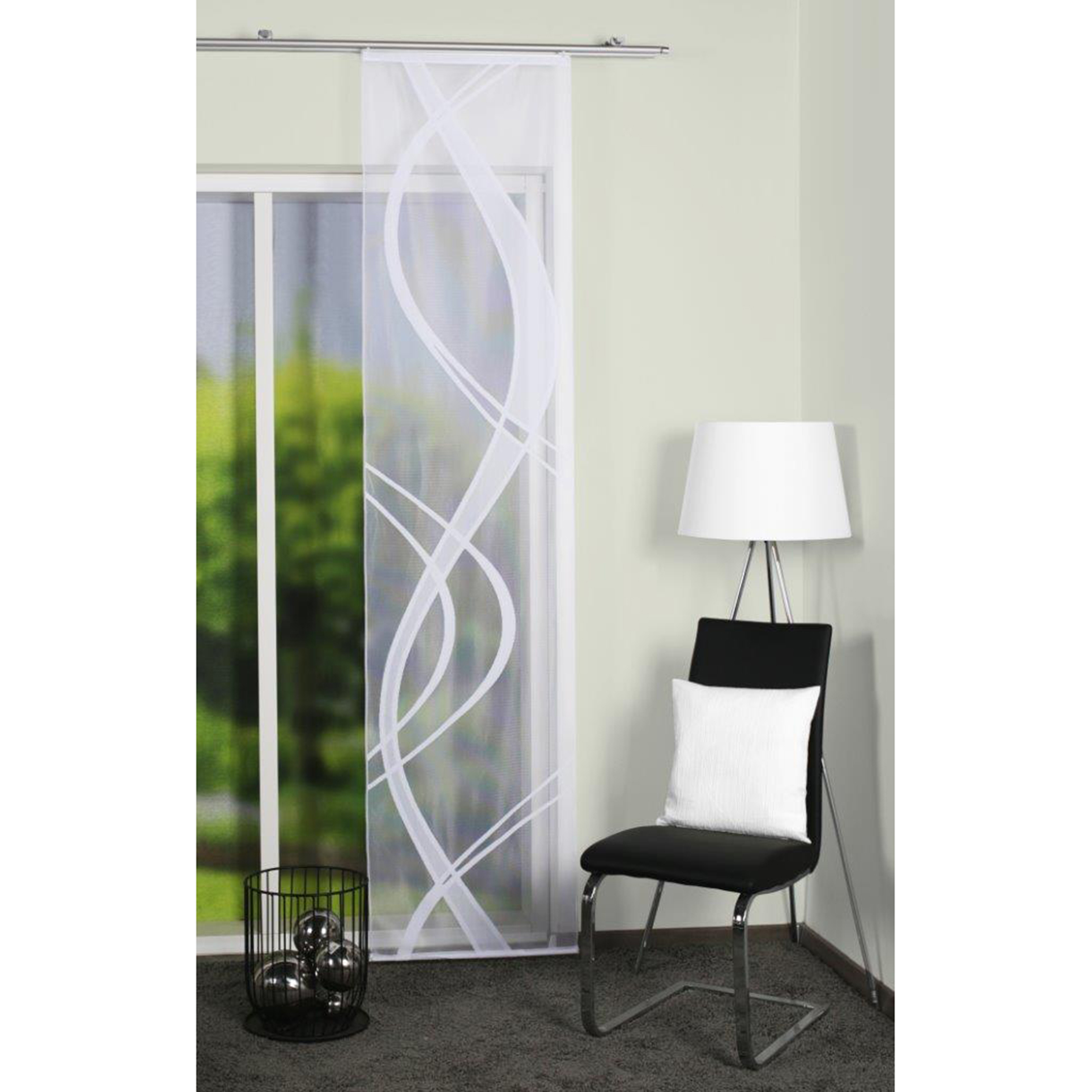 Schiebevorhang TIBASO - transparent-weiß - 57x245 cm