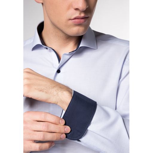 Eterna Langærmet Slim Fit Skjorte, Blå, 42