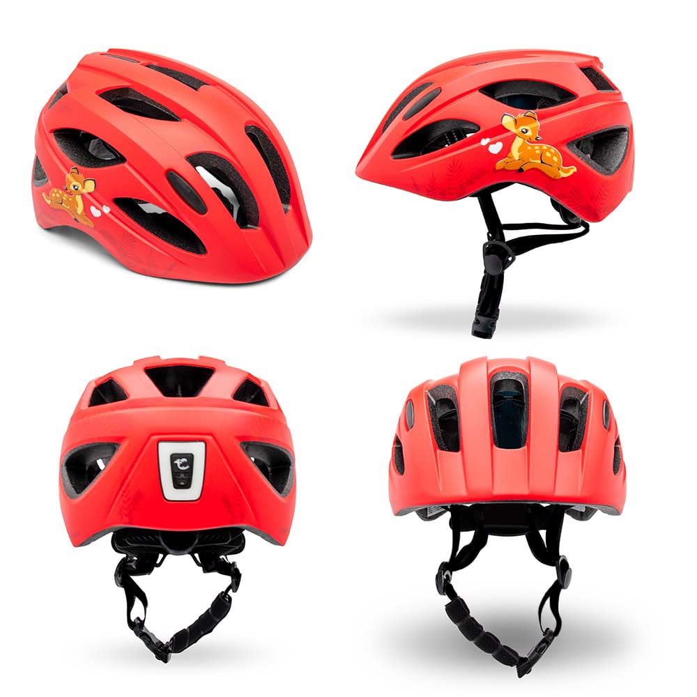 Capacete de bicicleta infantil para crianças de 6 a 12 anos | Vermelho adorável | Certificado EN1078