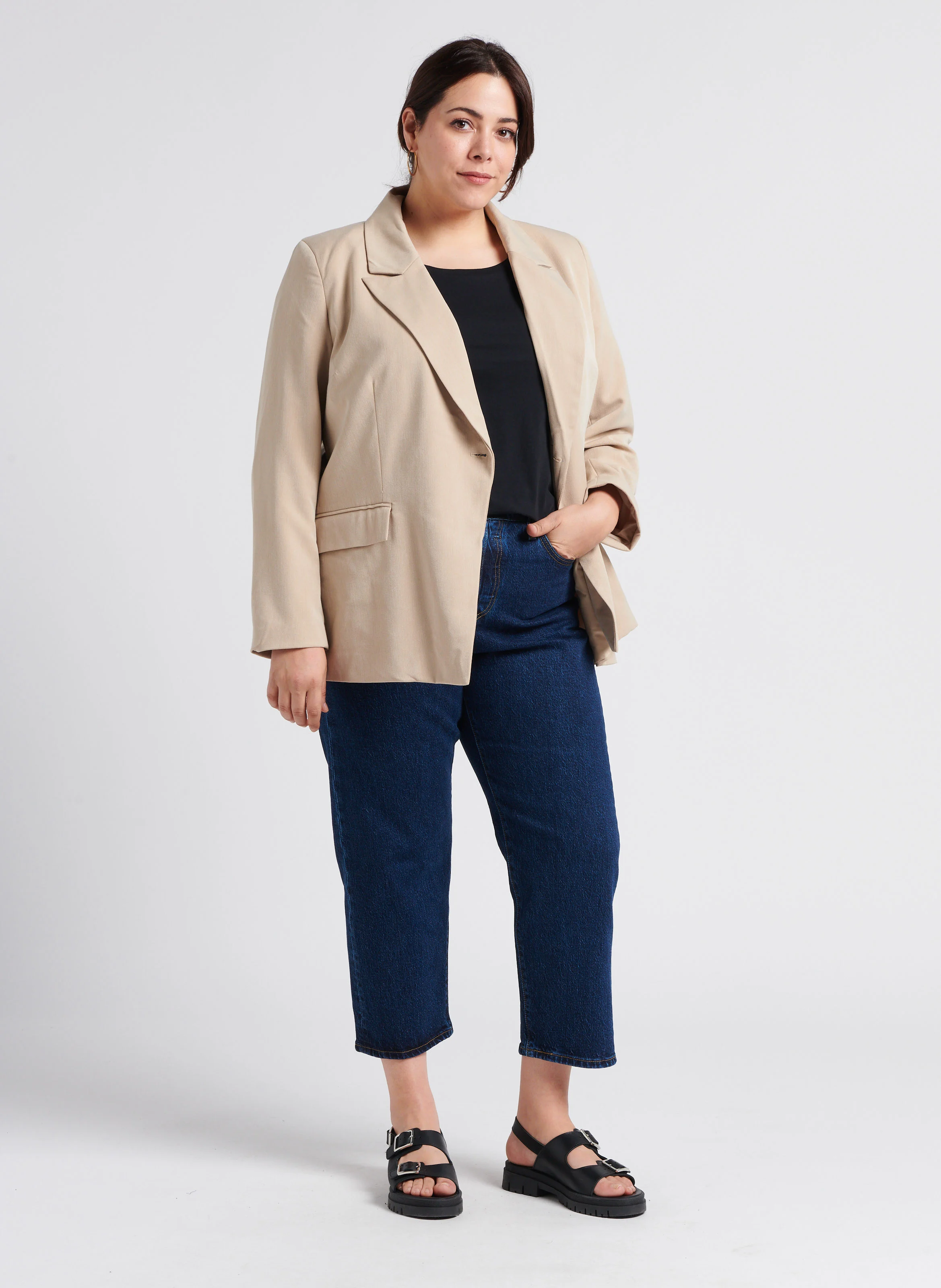 PL 501 CROP - Jean droit taille haute | Jean brut