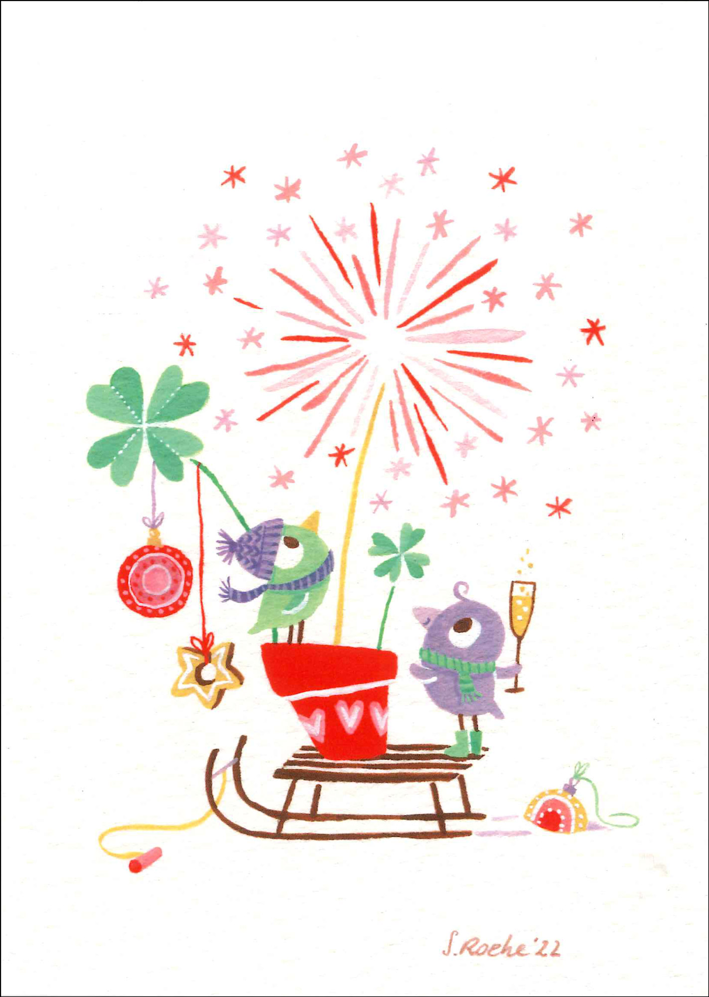 Postkarte 'Happy New Year' günstig bestellen